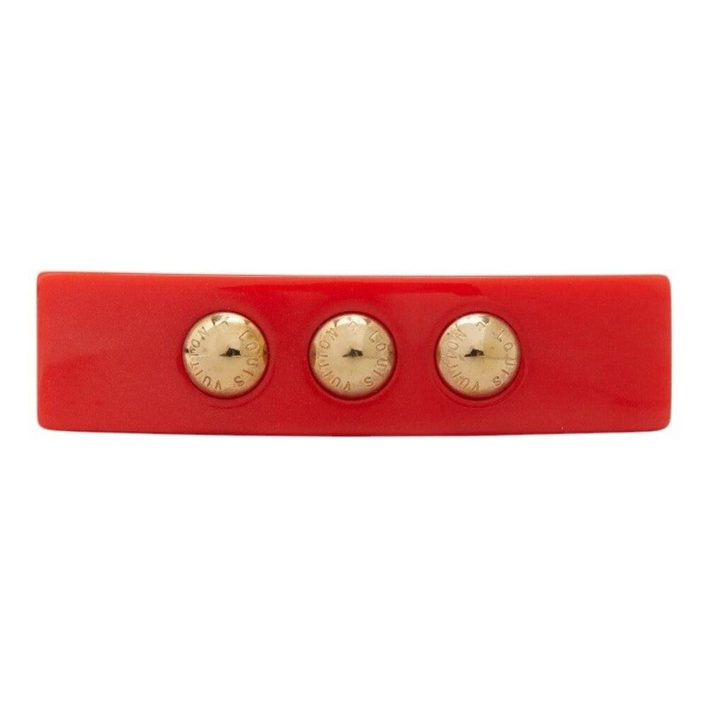 Louis Vuitton Studs Barrette Plastic Hair Accessory Orange